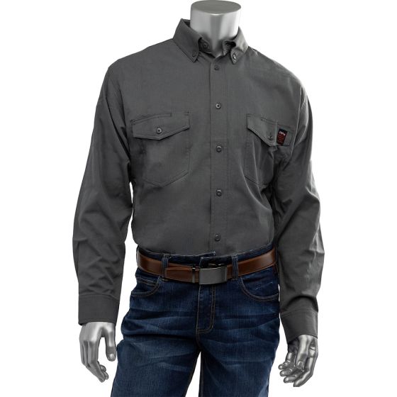 PIP® AR/FR Dual Certified Ripstop Gray Long Sleeve Workshirt