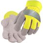 Black Stallion Shoulder Split Cowhide Hi-Viz Work Gloves, Large